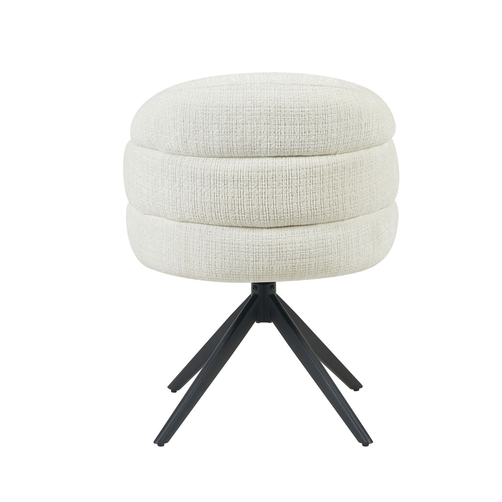 Eetkamerstoel Bella | Off White | Poot Black | Met armleuning