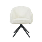Eetkamerstoel Bella | Off White | Poot Black | Met armleuning
