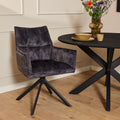 Eetkamerstoel Dani | Velvet Antraciet (set of 2)