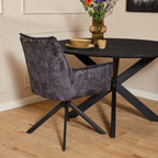 Eetkamerstoel Dani | Velvet Antraciet (set of 2)