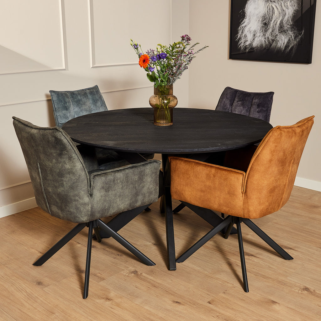 Eetkamerstoel Dani | Velvet Antraciet (set of 2)
