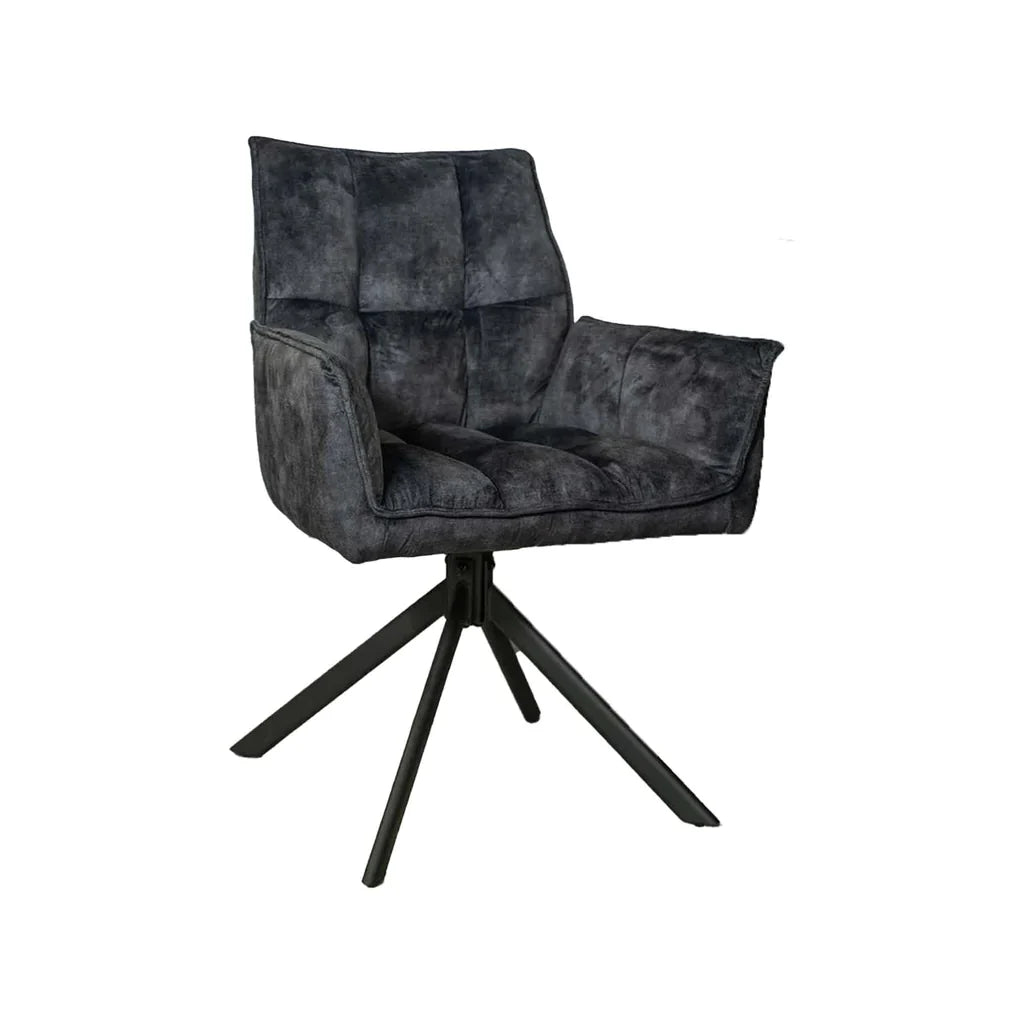Eetkamerstoel Dani | Velvet Antraciet (set of 2)