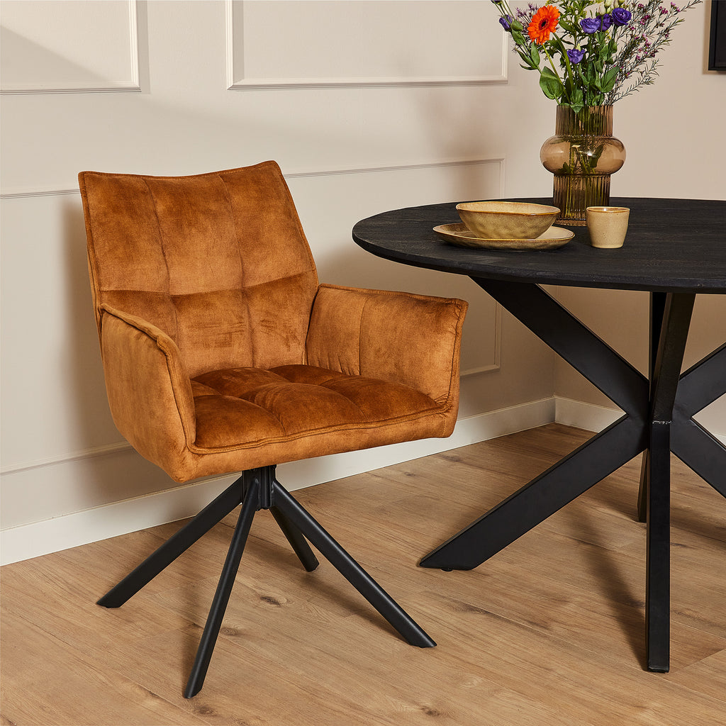 Eetkamerstoel Dani | Velvet Gold (set of 2)