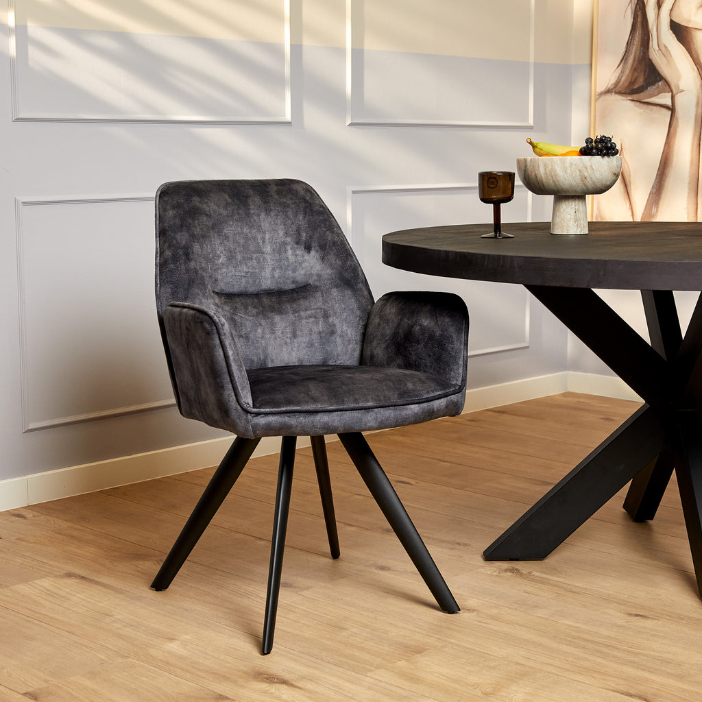 Eetkamerstoel Nova | Antraciet (set of 2)