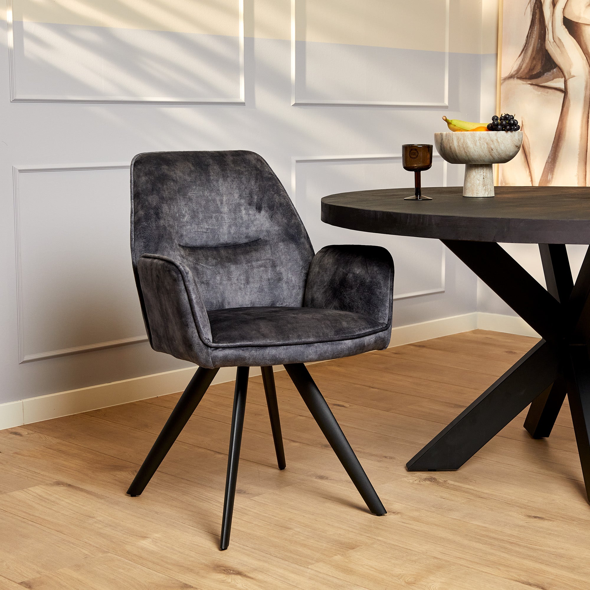 Eetkamerstoel Nova | Antraciet (set of 2)