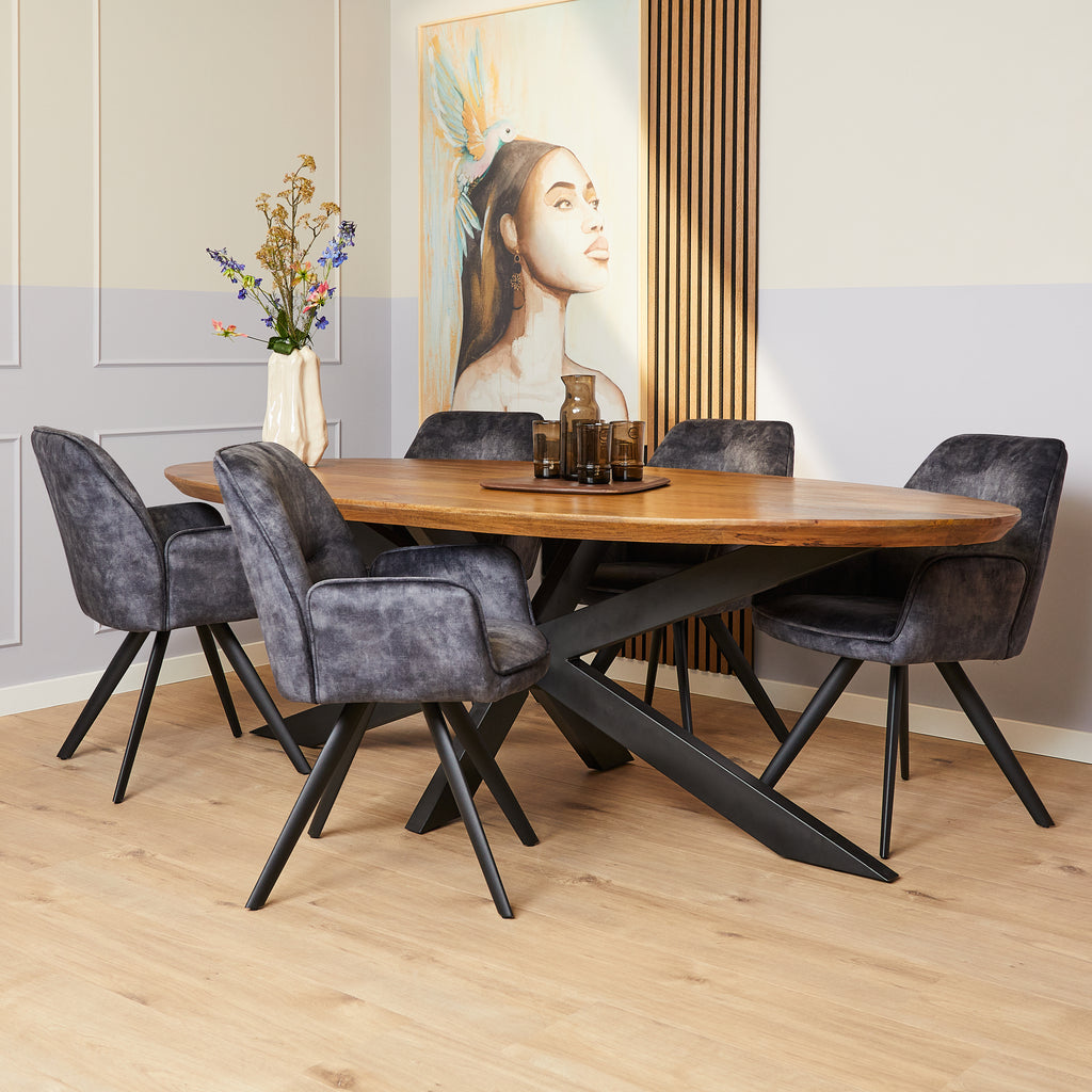 Eetkamerstoel Nova | Antraciet (set of 2)