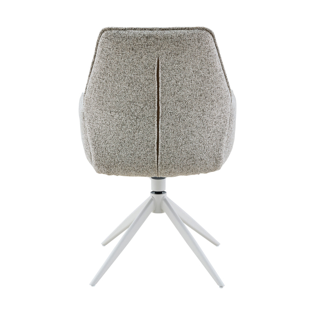 Eetkamerstoel Hera met armleuningen, draaibaar, beige