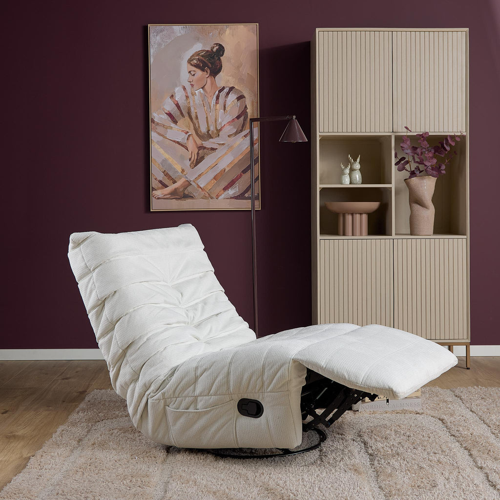 Relaxfauteuil Zen, draaibaar met schommelfunctie, naturel
