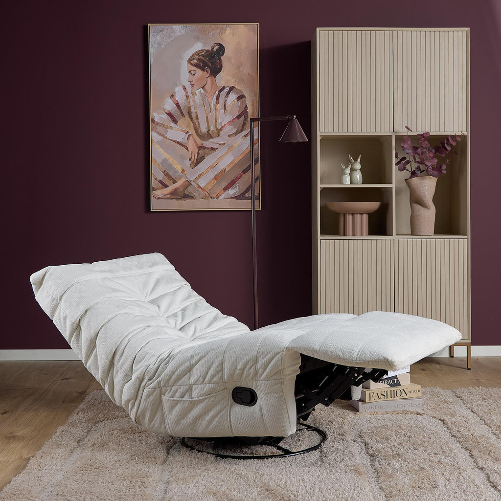 Relaxfauteuil Zen, draaibaar met schommelfunctie, naturel