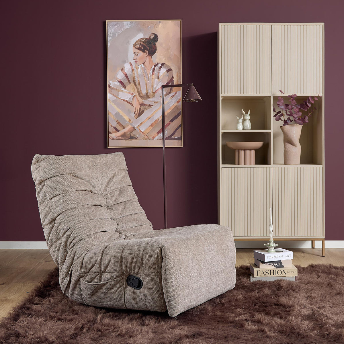 Relaxfauteuil Zen, draaibaar met schommelfunctie, taupe