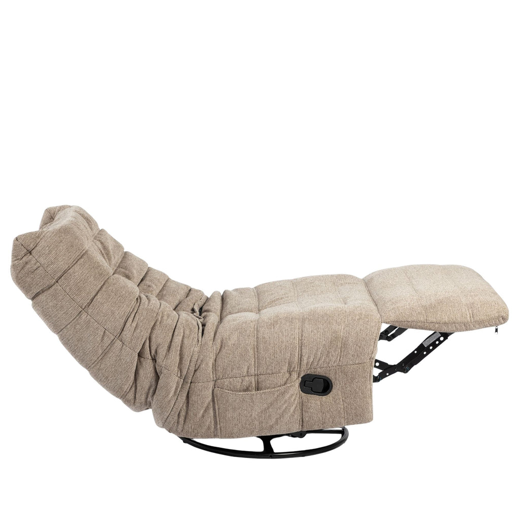 Relaxfauteuil Zen, draaibaar met schommelfunctie, taupe