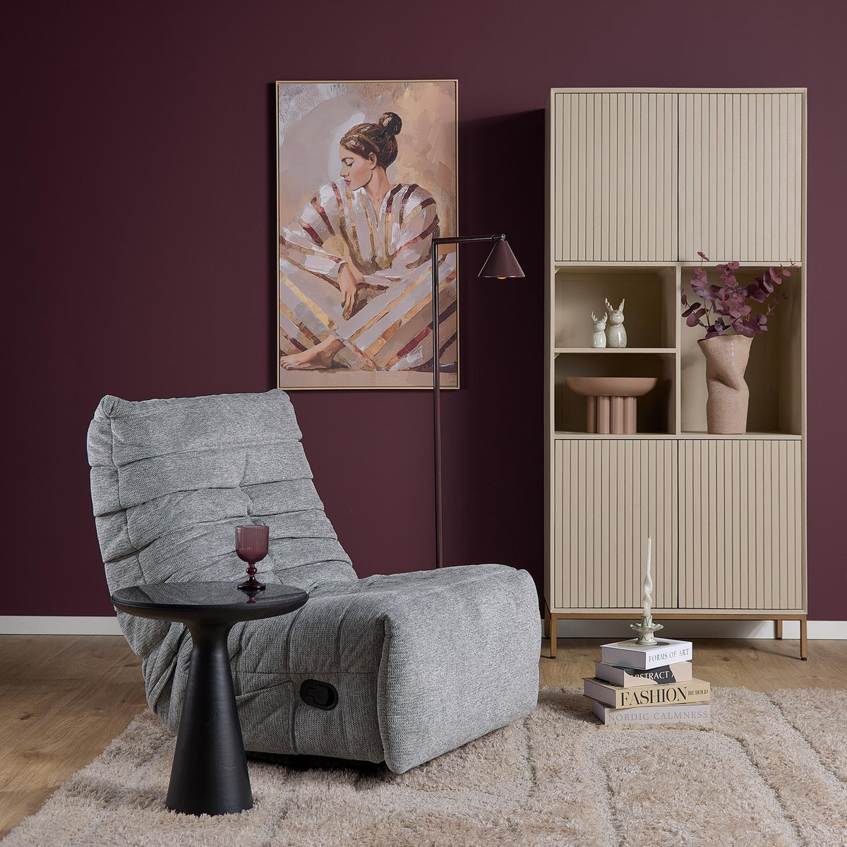 Relaxfauteuil Zen, draaibaar met schommelfunctie, grijs