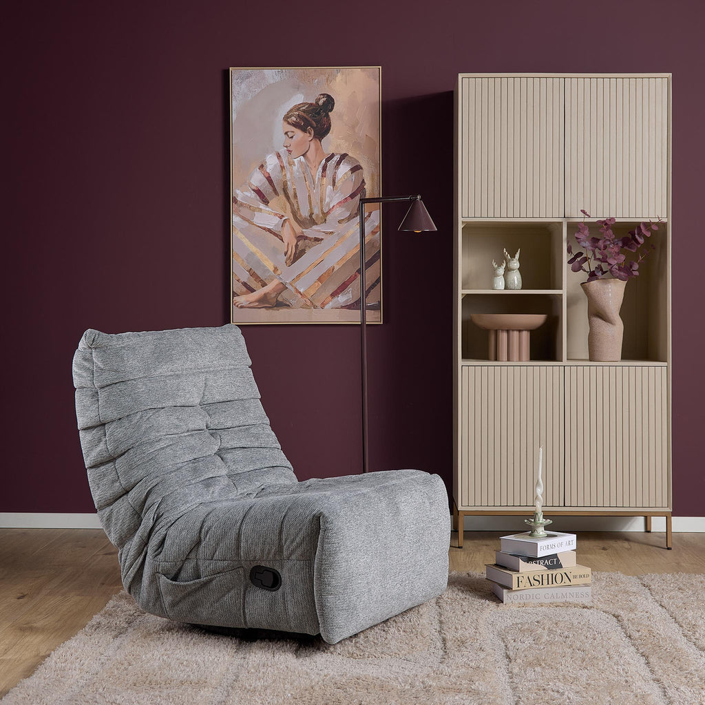 Relaxfauteuil Zen, draaibaar met schommelfunctie, grijs