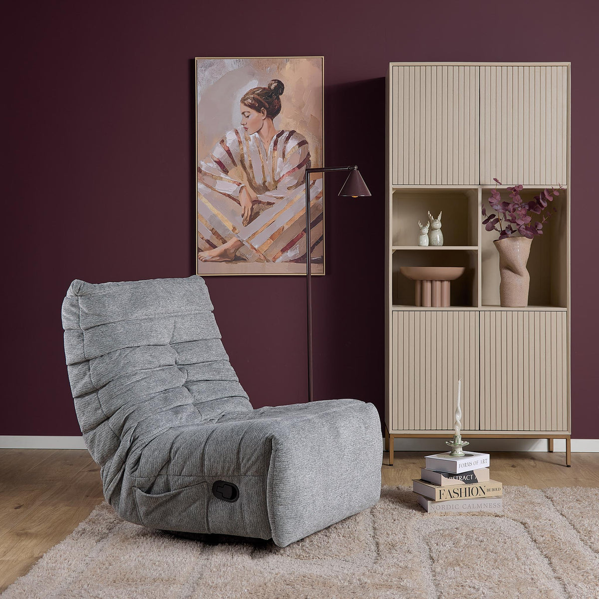 Relaxfauteuil Zen, draaibaar met schommelfunctie, grijs