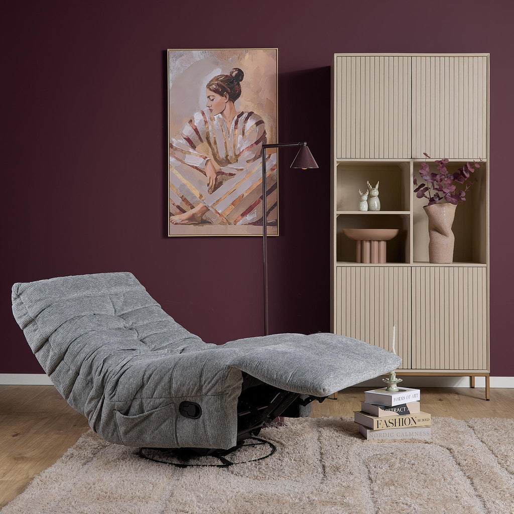 Relaxfauteuil Zen, draaibaar met schommelfunctie, grijs