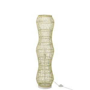 J-Line Vloerlamp Rotan Metaal Twisted Groen