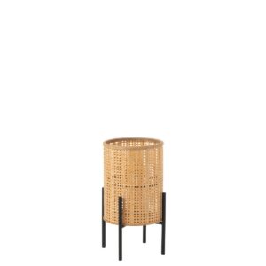 J-Line lantaarn Op Voet - bamboe - naturel - small