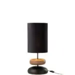 J-Line Lampe Jade Ijzer/Dennenhout Zwart/Naturel